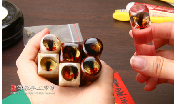 寶寶臍帶章、肚臍章、乳牙章-紅紫檀木