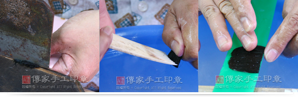7將胎毛的髮根切齊。8用工具梳理胎毛,讓胎毛成形、順暢,不打結。9將梳理過的胎毛展開,並且重覆第七步驟,直到胎毛完全理順為止。實圖 7將胎毛的髮根切齊。8用工具梳理胎毛,讓胎毛成形、順暢,不打結。9將梳理過的胎毛展開,並且重覆第七步驟,直到胎毛完全理順為止。