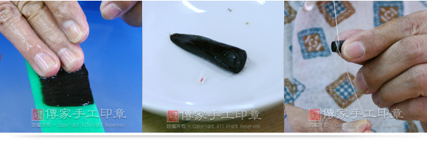 10當胎毛梳理整齊後,攤開胎毛就會看見毛鋒和髮根排列整齊。11毛捲在一起,即可看見胎毛的雛形。此時要將胎毛風乾,才能進行下一步驟。12將風乾後的胎毛,用尼龍繩束把髮根束起來。實圖 10當胎毛梳理整齊後,攤開胎毛就會看見毛鋒和髮根排列整齊。11毛捲在一起,即可看見胎毛的雛形。此時要將胎毛風乾,才能進行下一步驟。12將風乾後的胎毛,用尼龍繩束把髮根束起來。