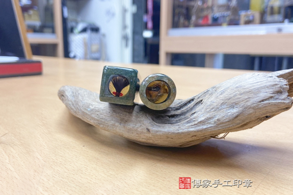 全手工噴砂印章:水草玉臍帶章實際成品、印章作品分享、水草玉印章材質介紹。(臍帶印章、肚臍章、肚臍印章,胎毛印章,一圓一方)傳家手工印章台中店。2021.03.30照片999317755.jpg