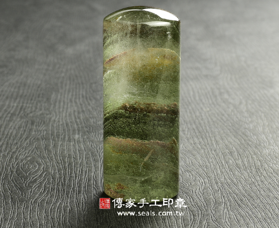 頂級巴西綠幽靈水晶（帶有山形節節高升）：開運印章、臍帶印章 圖片3