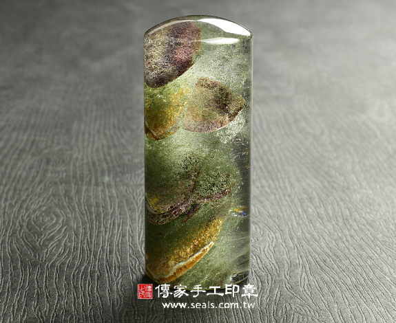 頂級巴西綠幽靈水晶（帶有山形節節高升）：開運印章、臍帶印章 圖片5