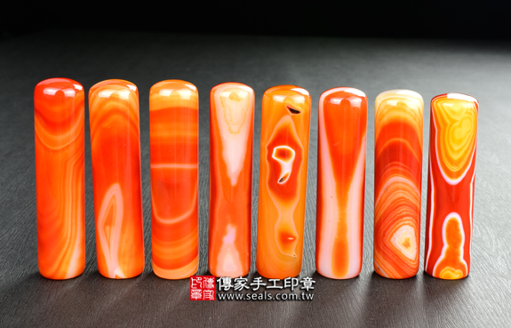 傳家手工印章實際成品：手鐲料巴西天珠紅瑪瑙：開運印章、臍帶印章16