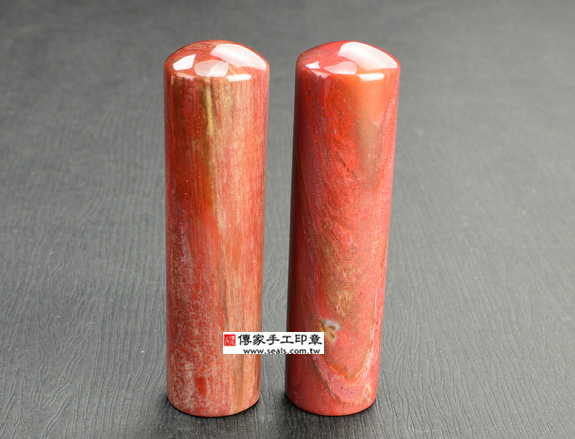 傳家手工印章實際成品：緬甸木化石(第三級 手鐲料)紅色 ：開運印章、臍帶印章7