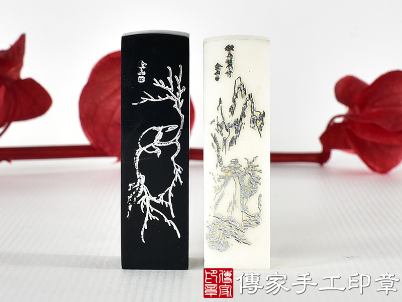 壓克力印章-黑白山鳥 (5分方章-1.5公分，高度6公分)