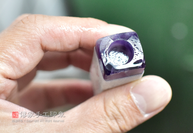 紫水晶臍帶章挖洞範例圖