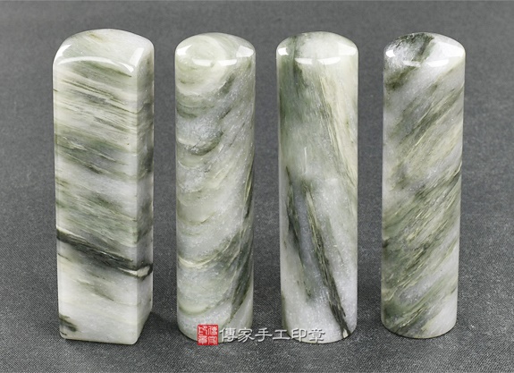 傳家手工印章實際成品：綠髮彩玉(第一級) 第1批料：開運印章、臍帶印章示意圖11