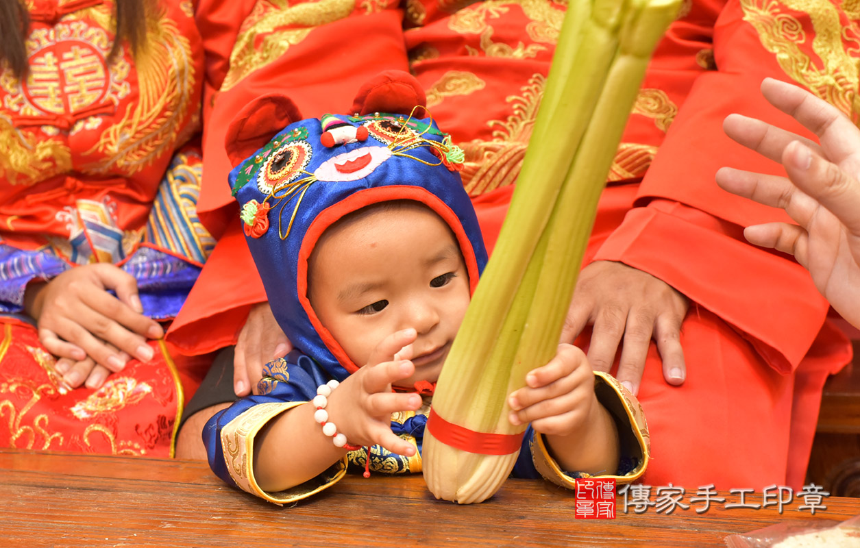 北區許寶寶古禮抓周：抓周儀式【抱芹菜】。照片1