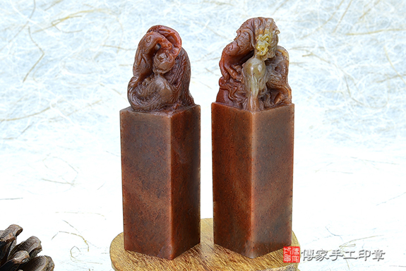 傳家手工印章實際成品:頂級壽山石精雕龍鳳對章:開運印章、紀念印章 傳家手工印章實際成品:頂級壽山石精雕龍鳳對章:開運印章、紀念印章