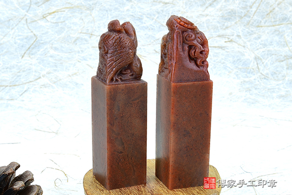 傳家手工印章實際成品:頂級壽山石精雕龍鳳對章:開運印章、紀念印章 傳家手工印章實際成品:頂級壽山石精雕龍鳳對章:開運印章、紀念印章