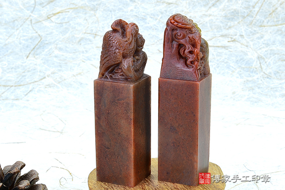 傳家手工印章實際成品:頂級壽山石精雕龍鳳對章:開運印章、紀念印章 傳家手工印章實際成品:頂級壽山石精雕龍鳳對章:開運印章、紀念印章