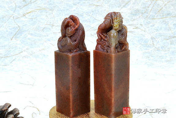 傳家手工印章實際成品:頂級壽山石精雕龍鳳對章:開運印章、紀念印章 傳家手工印章實際成品:頂級壽山石精雕龍鳳對章:開運印章、紀念印章