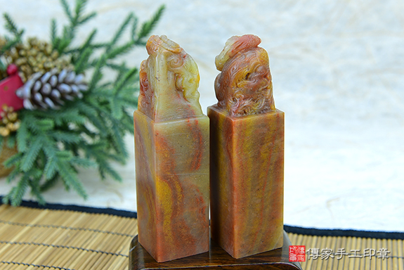 傳家手工印章實際成品:頂級壽山石精雕龍鳳對章:開運印章、紀念印章 傳家手工印章實際成品:頂級壽山石精雕龍鳳對章:開運印章、紀念印章