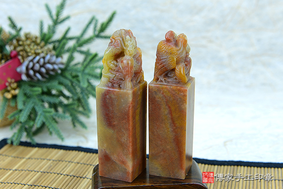 傳家手工印章實際成品:頂級壽山石精雕龍鳳對章:開運印章、紀念印章 傳家手工印章實際成品:頂級壽山石精雕龍鳳對章:開運印章、紀念印章