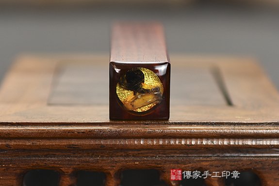鮮豔亮麗的雞血紅木 臍帶章 傳家手工印章 台中店112.6.30