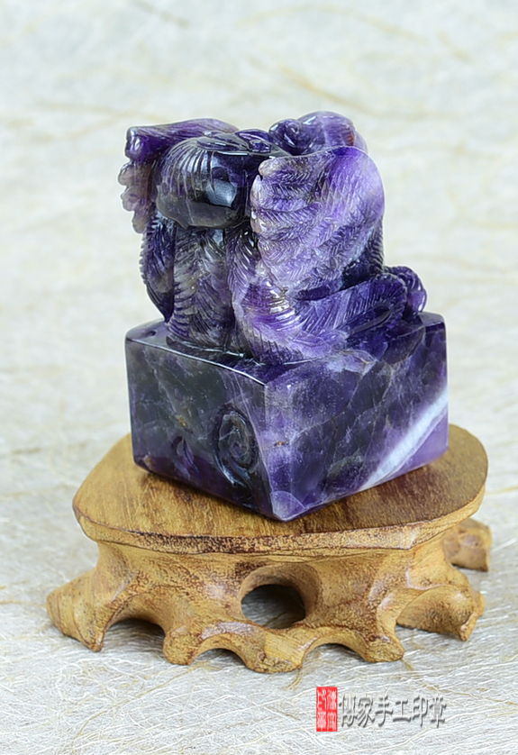 頂級烏拉圭紫水晶雕鳳印章:廟章、神明印章、大印章 頂級烏拉圭紫水晶雕鳳印章:廟章、神明印章、大印章