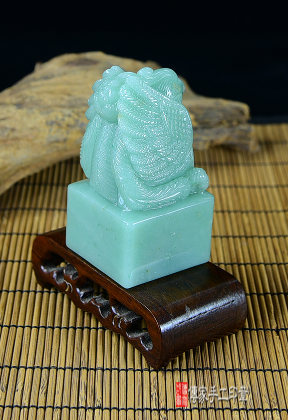 頂級綠東菱玉精雕鳳凰:廟章、神明印章、大印章 頂級綠東菱玉精雕鳳凰:廟章、神明印章、大印章