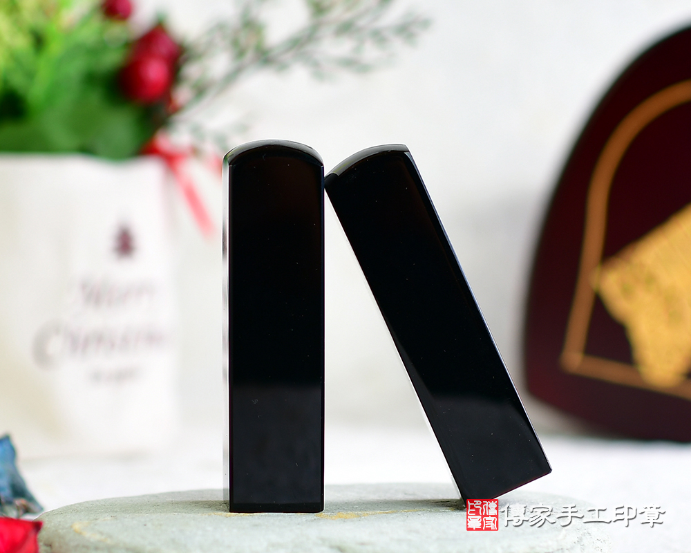 一生一世的幸福~半手工噴砂全黑黑曜石結婚對章、黑曜石開運印章、黑曜石銀行印鑑、黑曜石印鑑、黑曜石、黑曜石臍帶印章(傳家印章台南店112.9.10)