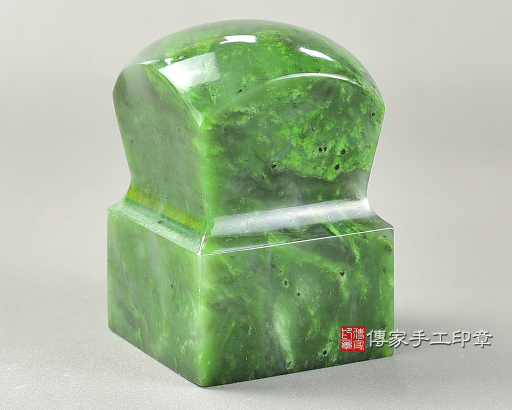 傳家手工印章實際成品：頂級加拿大碧玉官帽造型：廟章、神明印章、大印章