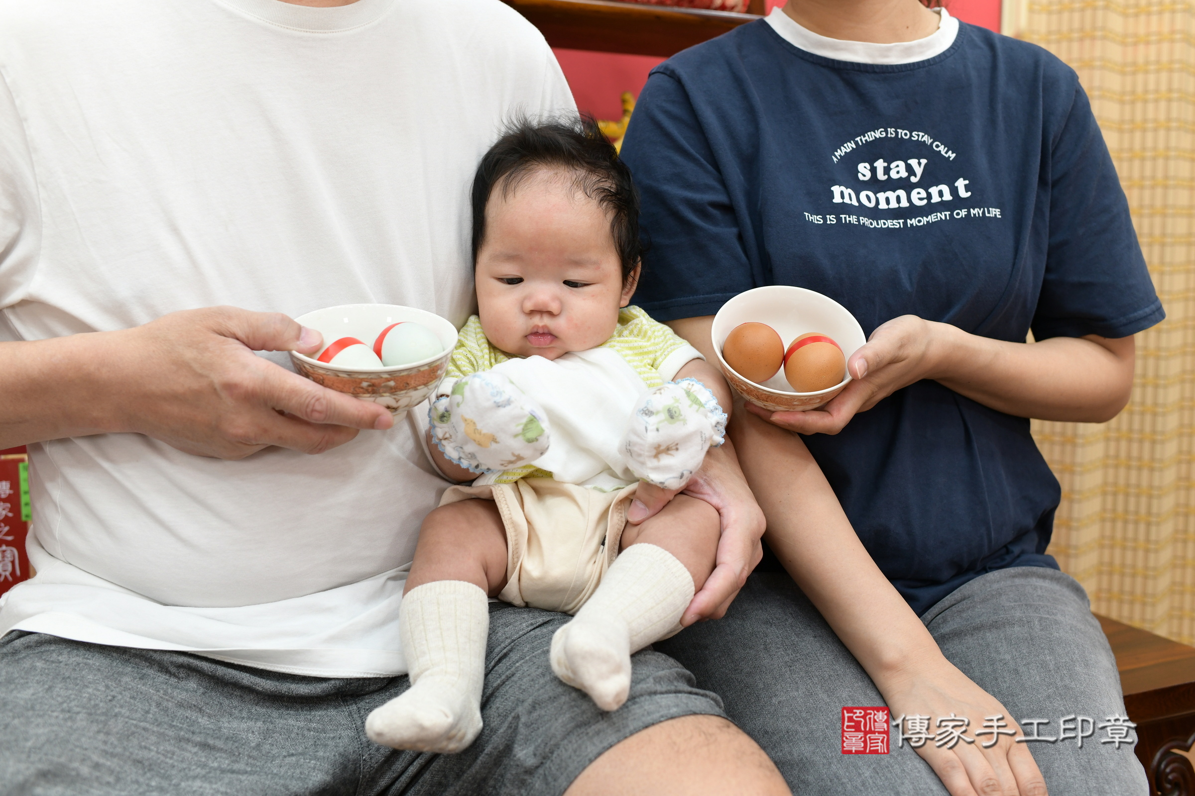 漢漢寶寶(新北市永和區嬰兒寶寶滿月剃頭理髮、嬰兒剃胎毛儀式吉祥話)。中國風會場，爸媽寶貝穿「日中韓」古裝禮服。專業拍照、證書。★購買「臍帶章、肚臍章、胎毛筆刷印章」贈送：剃頭、收涎、抓周，三選一。2024.4.12，照片3