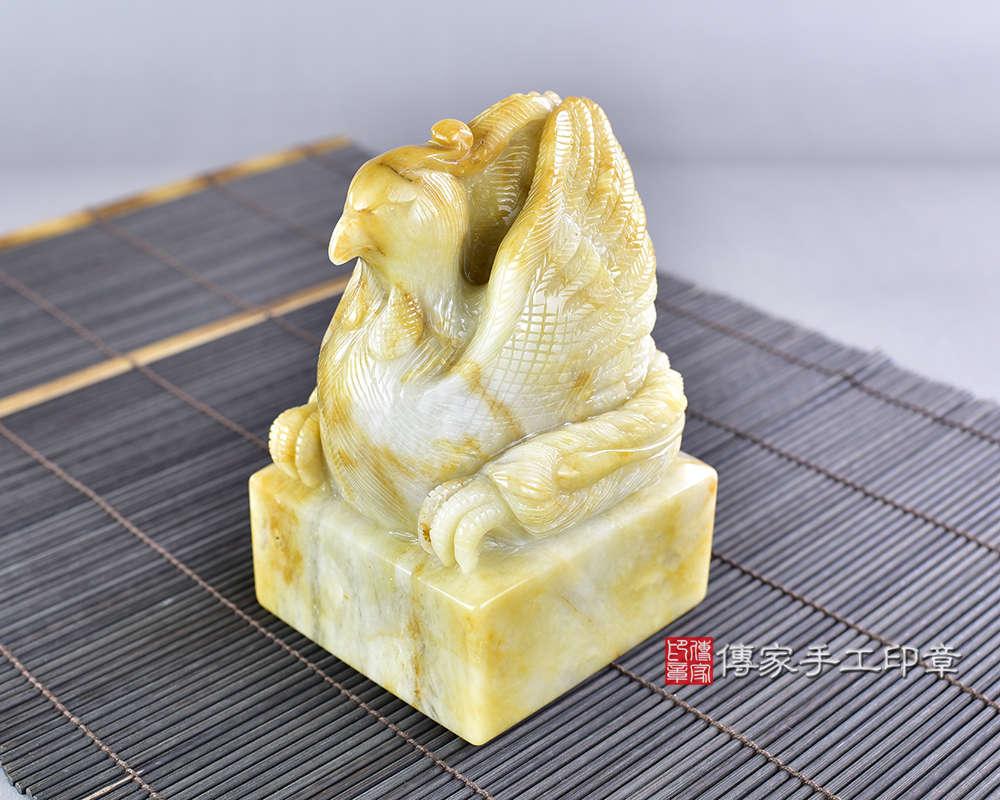 頂級新疆黃玉精雕鳳凰廟章:廟章、神明印章、大印章 頂級新疆黃玉精雕鳳凰廟章:廟章、神明印章、大印章