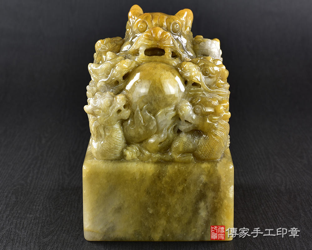 傳家手工印章實際成品:頂級新疆黃玉精雕福龍迎祥廟章:廟章、神明印章、大印章 傳家手工印章實際成品:頂級新疆黃玉精雕福龍迎祥廟章:廟章、神明印章、大印章