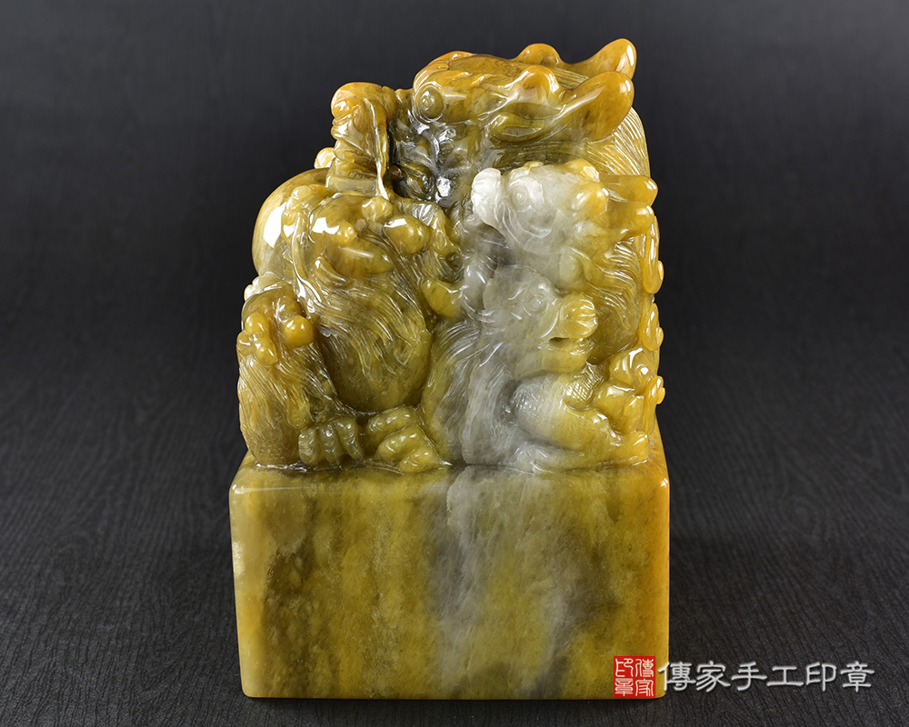 傳家手工印章實際成品:頂級新疆黃玉精雕福龍迎祥廟章:廟章、神明印章、大印章 傳家手工印章實際成品:頂級新疆黃玉精雕福龍迎祥廟章:廟章、神明印章、大印章