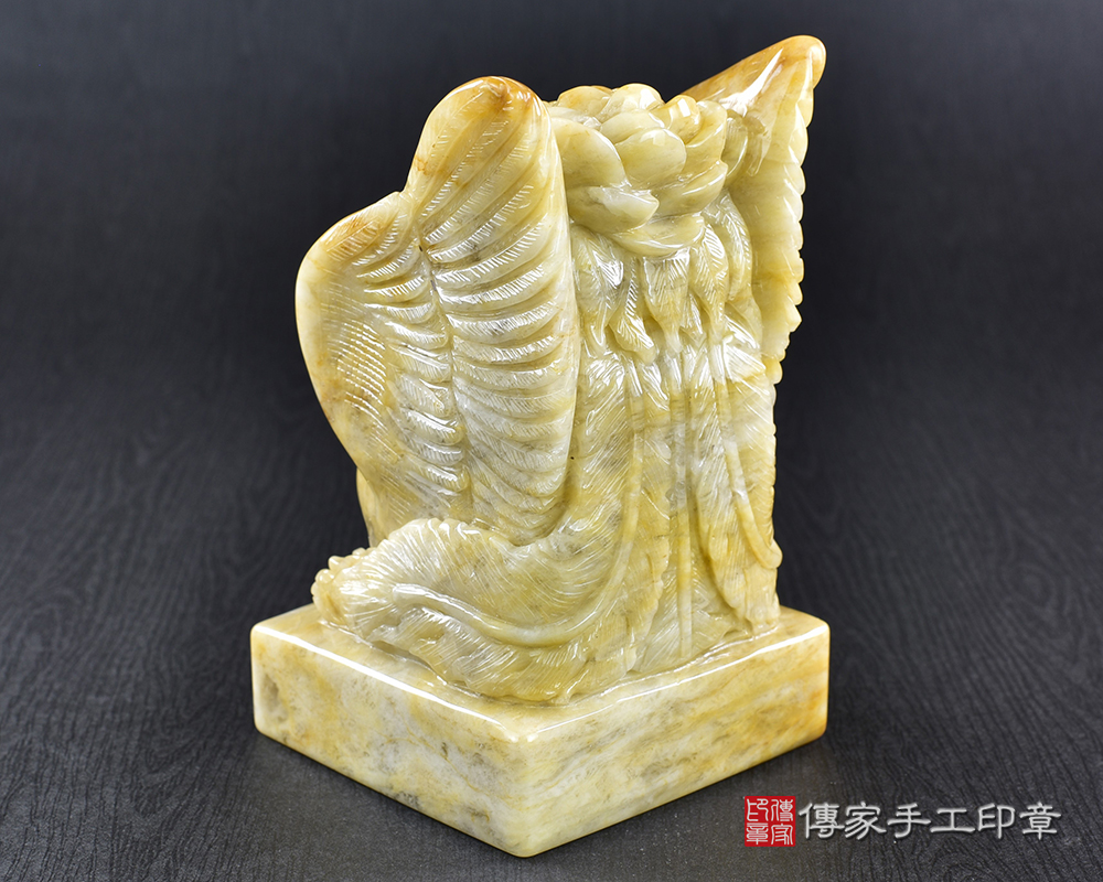 傳家手工印章實際成品:頂級新疆黃玉精雕鳳凰廟章:廟章、神明印章、大印章 傳家手工印章實際成品:頂級新疆黃玉精雕鳳凰廟章:廟章、神明印章、大印章