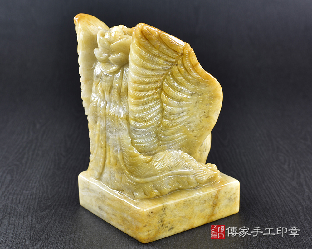 傳家手工印章實際成品:頂級新疆黃玉精雕鳳凰廟章:廟章、神明印章、大印章 傳家手工印章實際成品:頂級新疆黃玉精雕鳳凰廟章:廟章、神明印章、大印章
