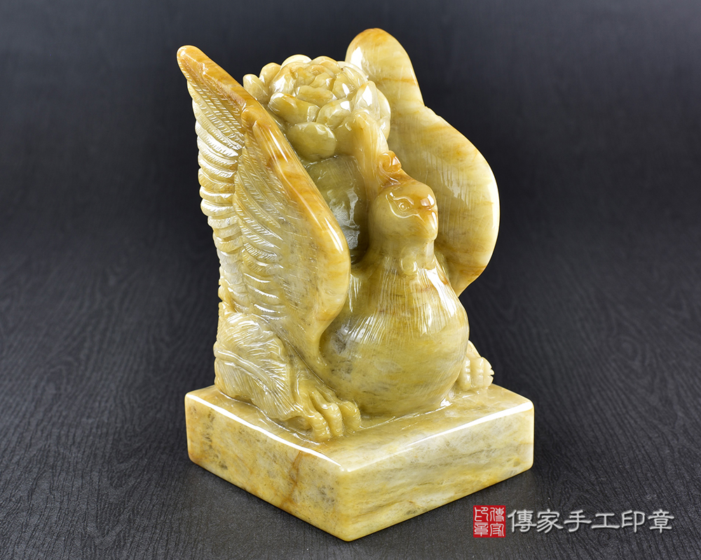 傳家手工印章實際成品:頂級新疆黃玉精雕鳳凰廟章:廟章、神明印章、大印章 傳家手工印章實際成品:頂級新疆黃玉精雕鳳凰廟章:廟章、神明印章、大印章