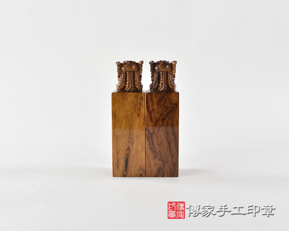 頂級南非紫檀木精雕立體刻鳳：開運印章（各種材質圖案皆可雕刻）