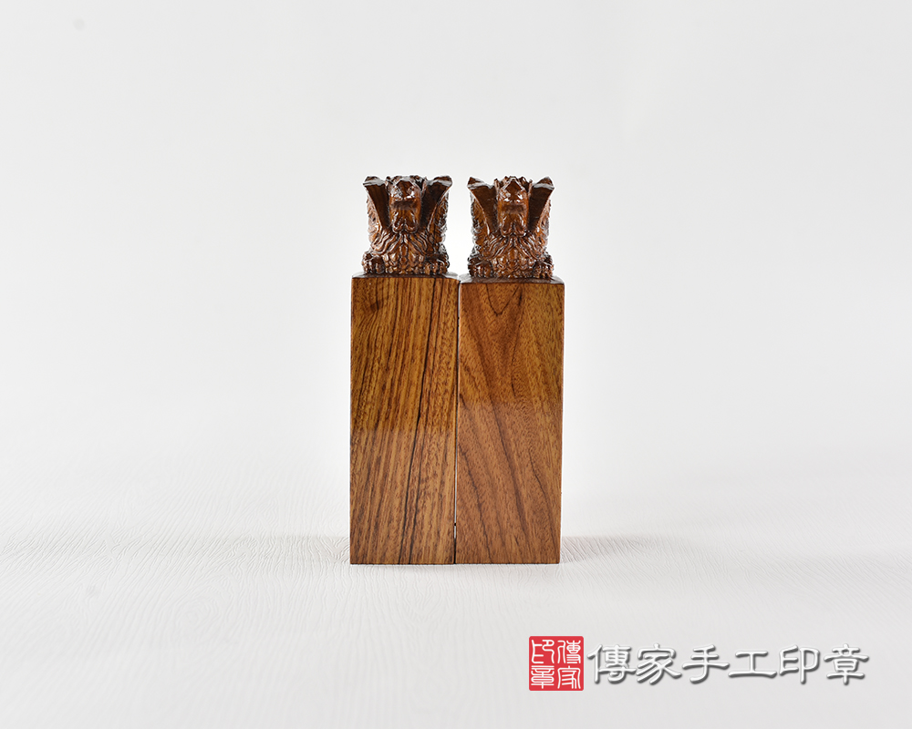 頂級南非紫檀木精雕立體刻鳳：開運印章（各種材質圖案皆可雕刻）