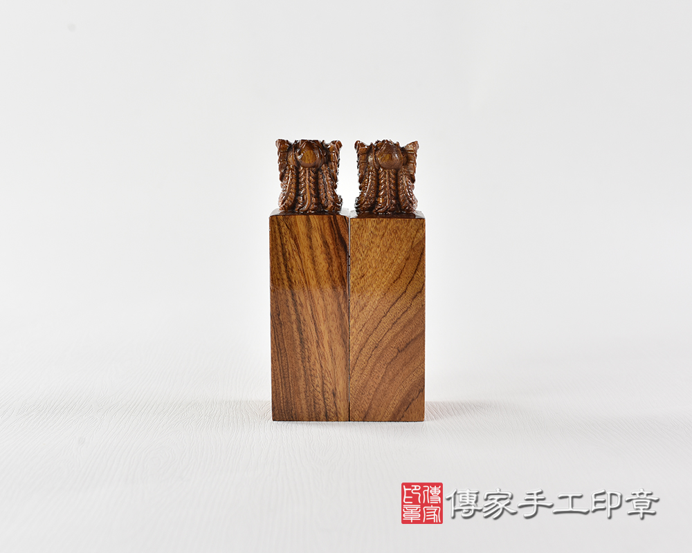 頂級南非紫檀木精雕立體刻鳳：開運印章（各種材質圖案皆可雕刻）