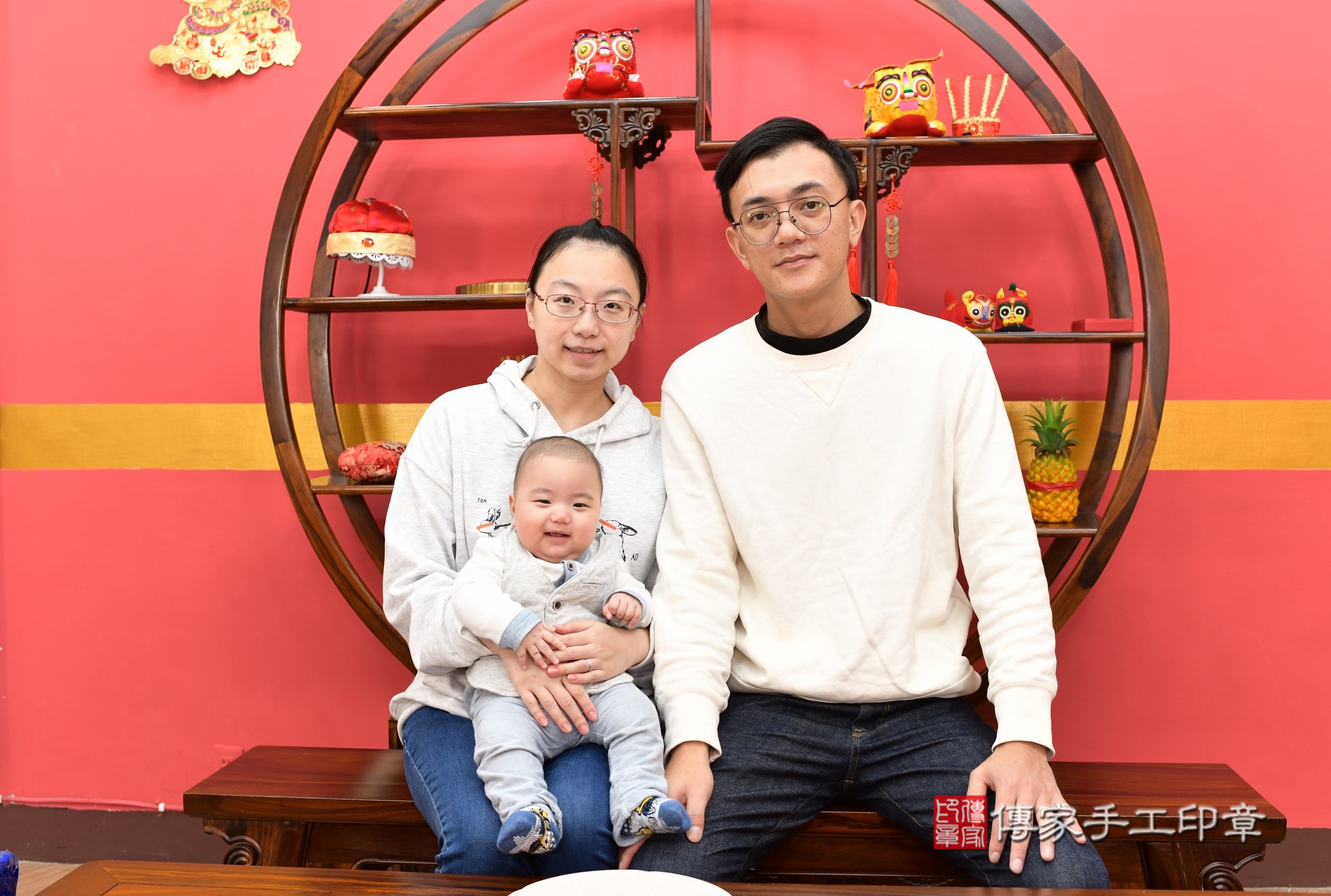 新北市永和區濱濱寶寶收涎推薦：傳家新北店收涎中國風會場，嬰兒古禮收涎收口水流程儀式、收涎吉祥話、收涎餅乾、收涎拍照。收涎證書。2024.12.19，照片3