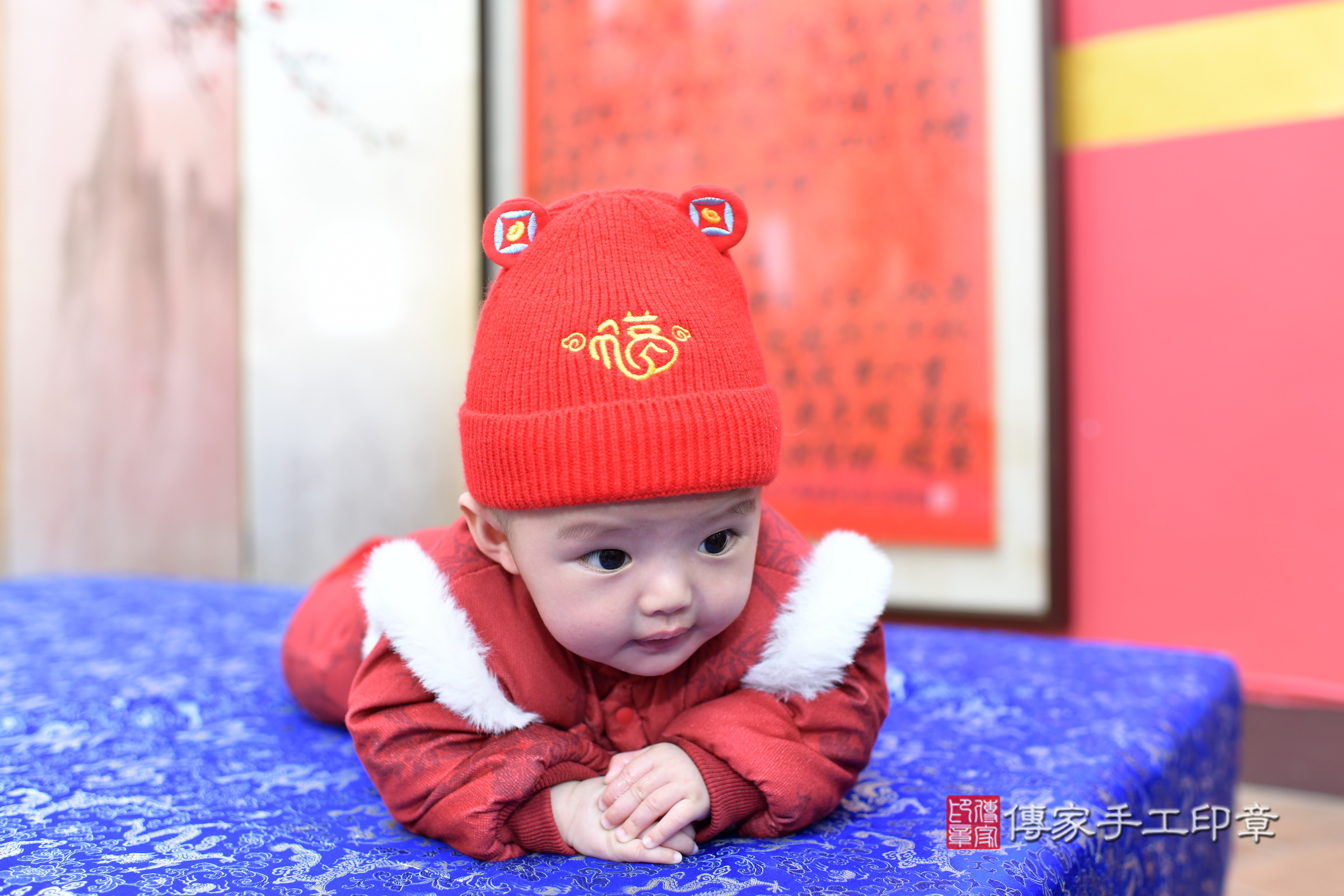 新北市永和區小琁寶寶收涎推薦：傳家新北店收涎中國風會場，嬰兒古禮收涎收口水流程儀式、收涎吉祥話、收涎餅乾、收涎拍照。收涎證書。2025.1.15，照片4