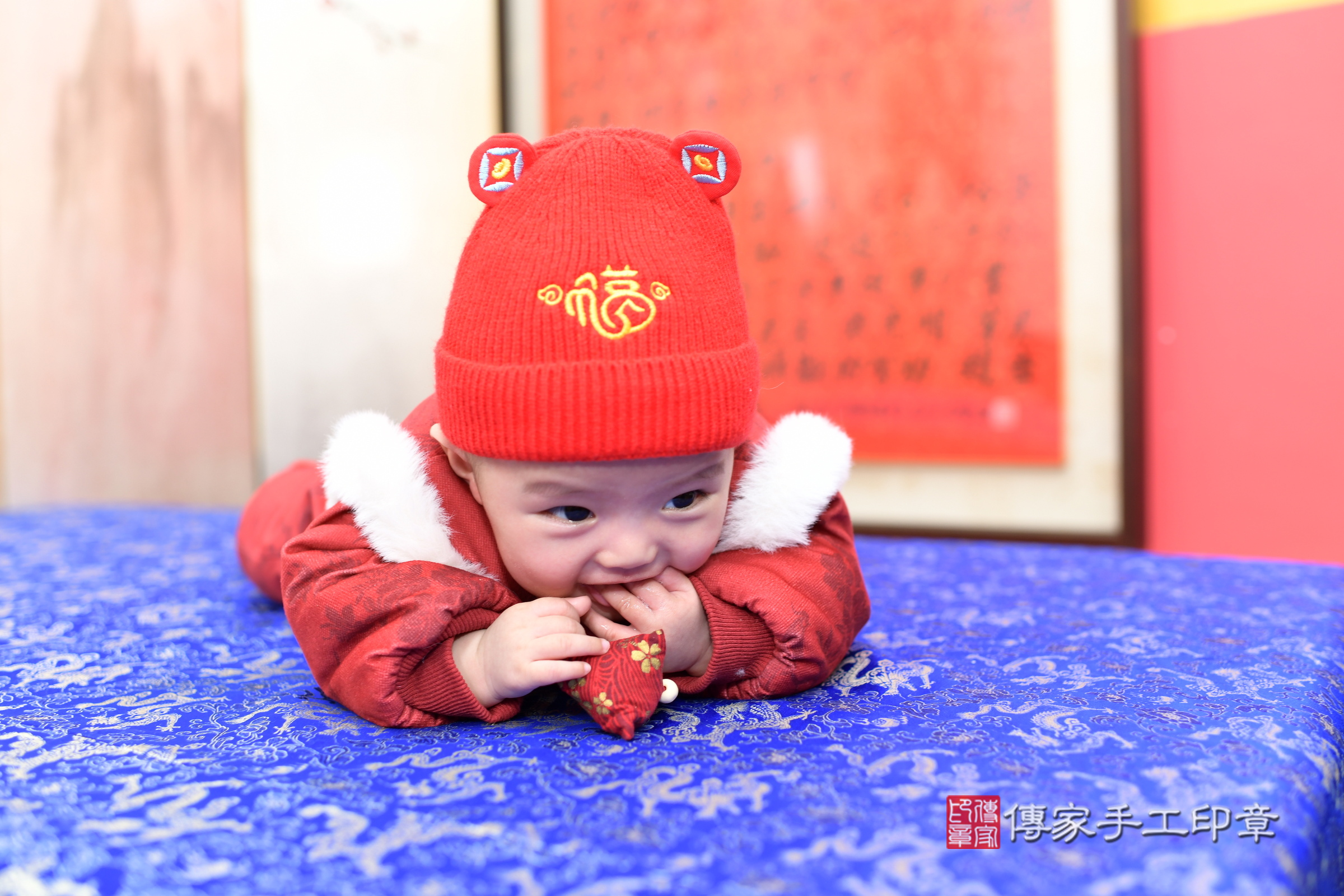 新北市永和區小琁寶寶收涎推薦：傳家新北店收涎中國風會場，嬰兒古禮收涎收口水流程儀式、收涎吉祥話、收涎餅乾、收涎拍照。收涎證書。2025.1.15，照片8