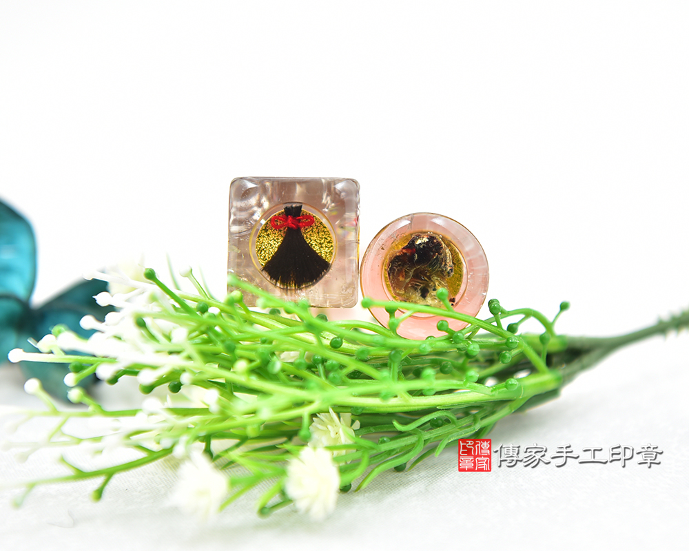 ღ晶瑩剔透ღ 茶晶臍帶胎毛章 臍髮章 發財章 傳家手工印章台中店20245.1.26