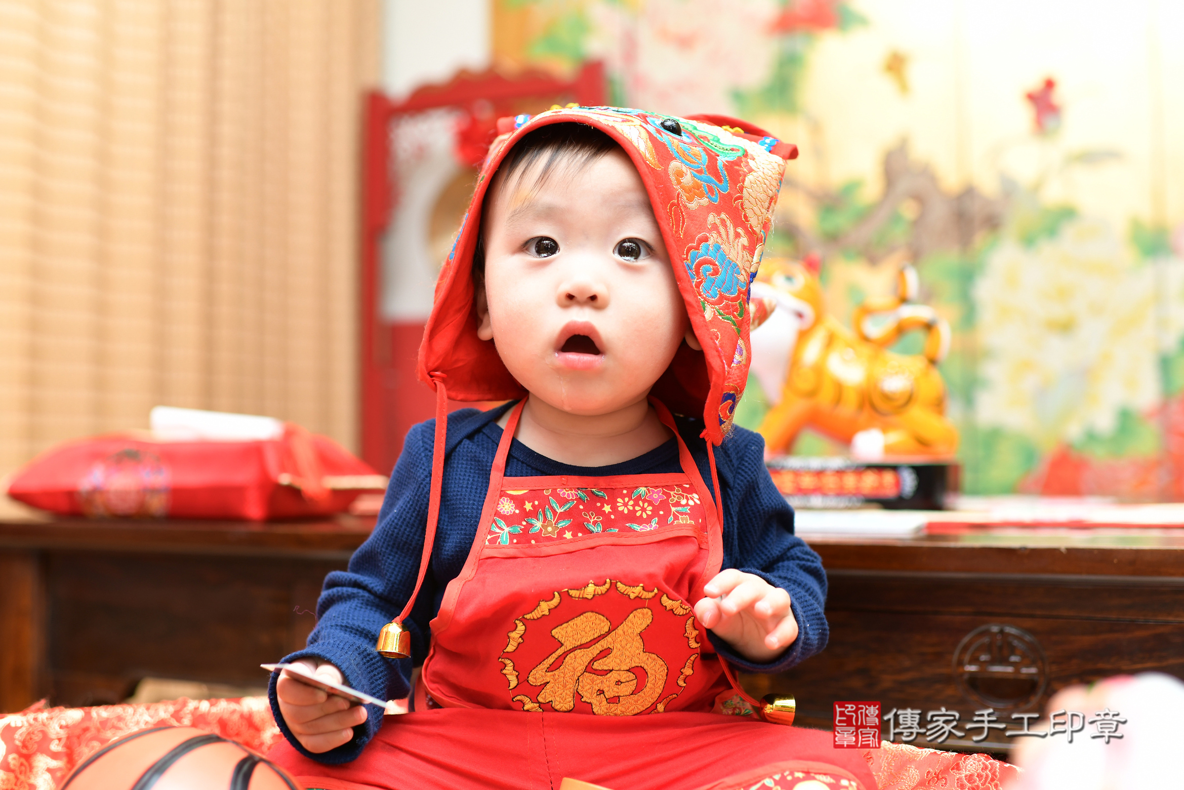 台北市大同區祐祐寶寶抓周推薦：傳家台北店抓周度脺中國風會場，嬰兒古禮抓周流程儀式吉祥話、抓周道具物品24種、拍照。抓周證書。2025.1.21，照片11
