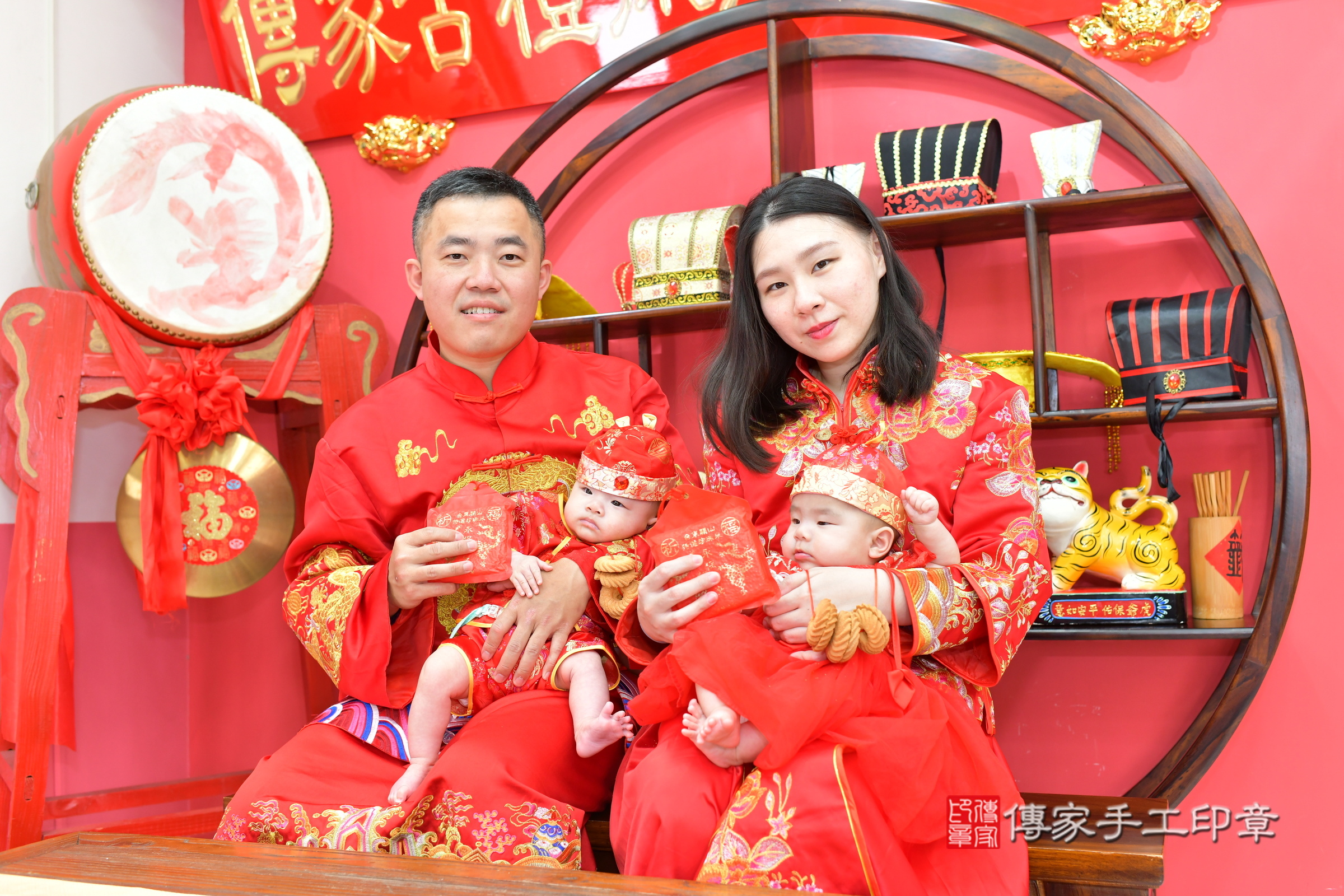 台中市北區暟暟寶寶和澄澄寶寶收涎推薦：傳家台中店收涎中國風會場，嬰兒古禮收涎收口水流程儀式、收涎吉祥話、收涎餅乾、收涎拍照。收涎證書。2025.3.2，照片5