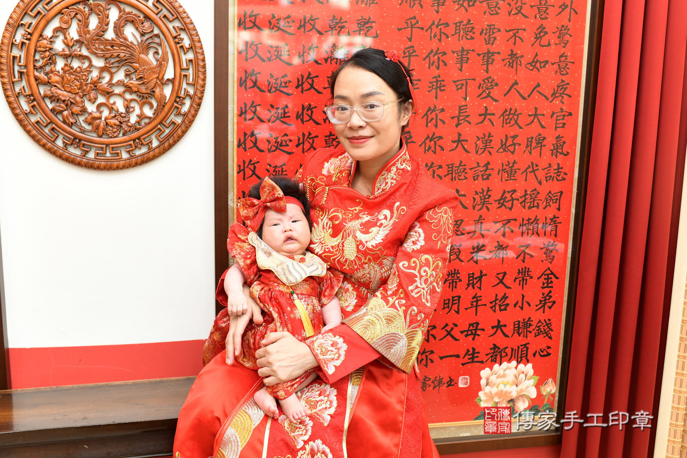 台北市大同區錂錂寶寶收涎推薦：傳家台北店收涎中國風會場，嬰兒古禮收涎收口水流程儀式、收涎吉祥話、收涎餅乾、收涎拍照。收涎證書。2025.3.11，照片5
