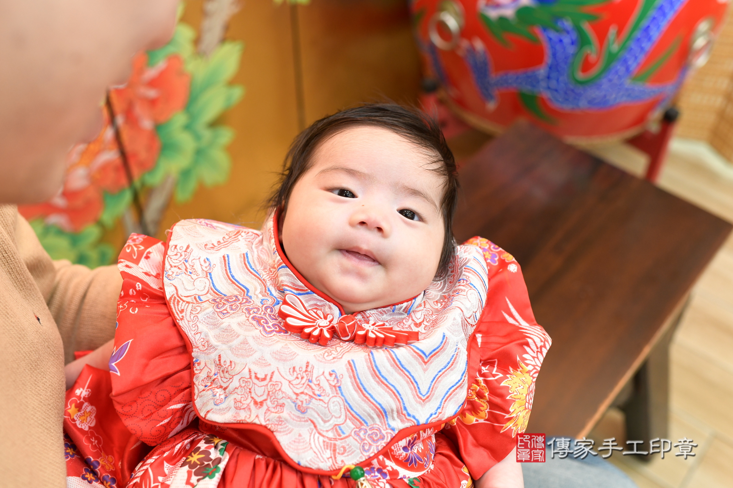 湘湘寶寶(台北市大同區嬰兒寶寶滿月剃頭理髮、嬰兒剃胎毛儀式吉祥話)。中國風會場，爸媽寶貝穿「日中韓」古裝禮服。專業拍照、證書。★購買「臍帶章、肚臍章、胎毛筆刷印章」贈送：剃頭、收涎、抓周，三選一。2025.3.18，照片5