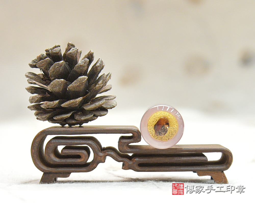 粉瑪瑙臍髮印章、發財章、粉瑪瑙、粉瑪瑙印章  傳家手工印章桃園店114.4.16