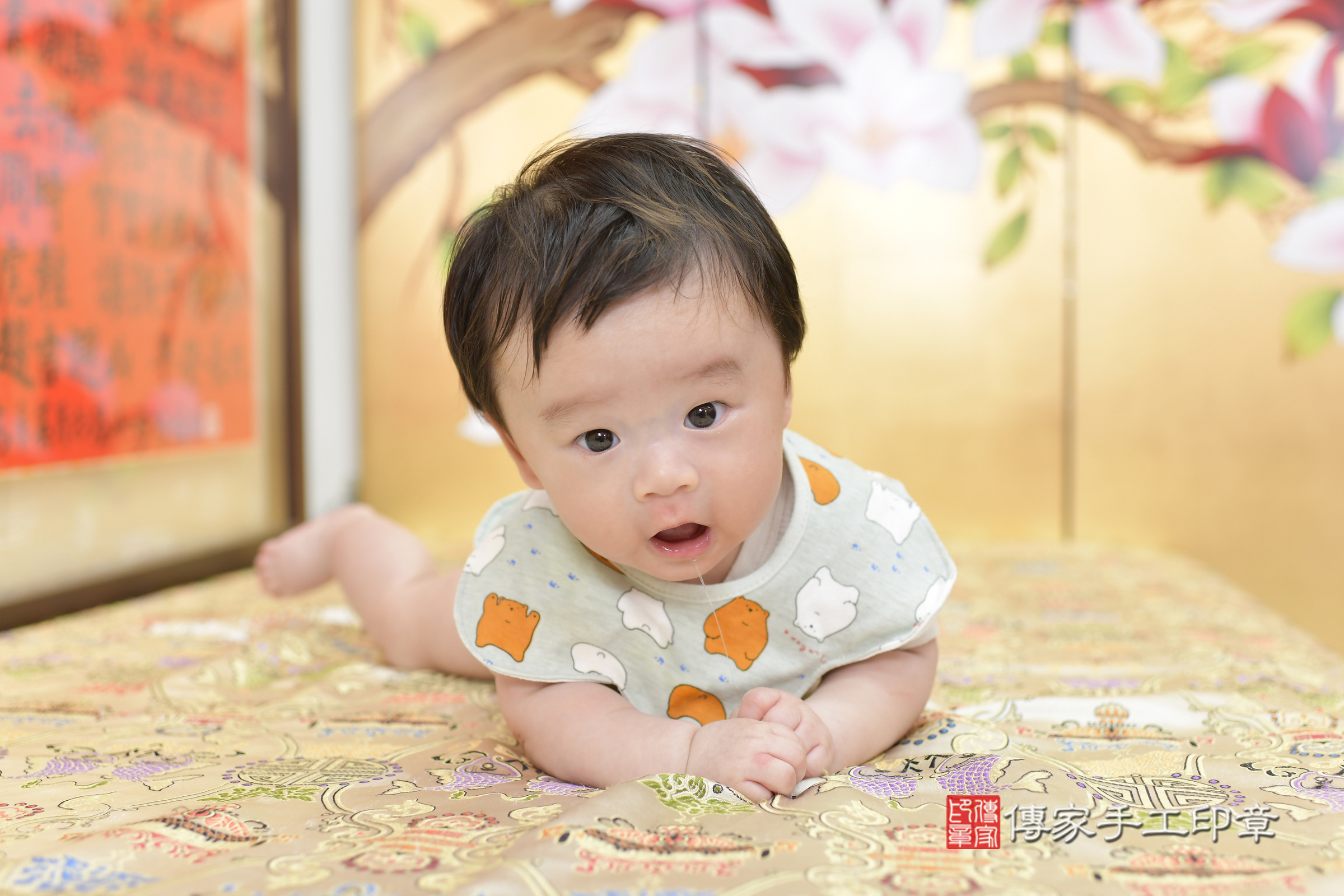 新竹市香山區旭寶寶收涎推薦：傳家新竹店收涎中國風會場，嬰兒古禮收涎收口水流程儀式、收涎吉祥話、收涎餅乾、收涎拍照。收涎證書。2025.5.2，照片3