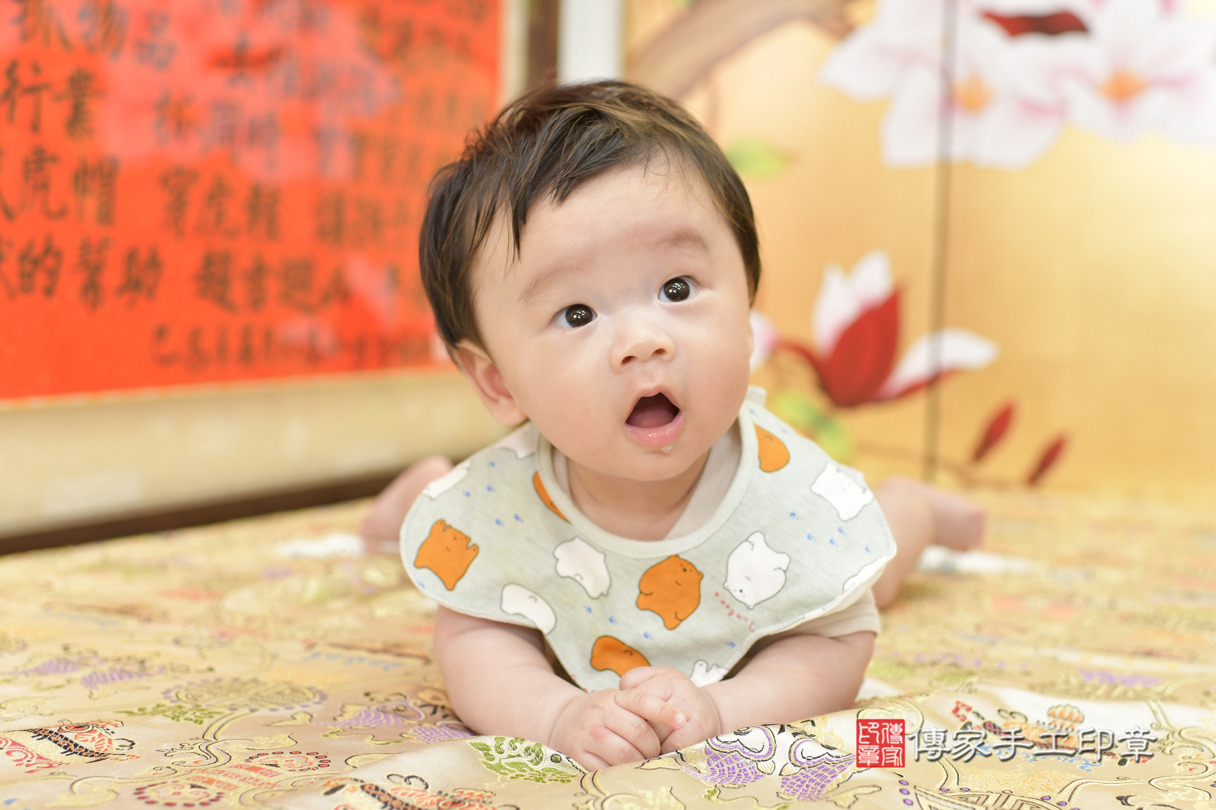 新竹市香山區旭寶寶收涎推薦：傳家新竹店收涎中國風會場，嬰兒古禮收涎收口水流程儀式、收涎吉祥話、收涎餅乾、收涎拍照。收涎證書。2025.5.2，照片4