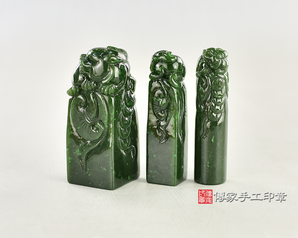 客製化-訂做財源滾滾-貔貅寶石級碧玉公司大小印鑑-傳家手工印章-台南店2025.6.1