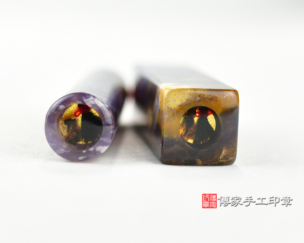 紫玉-紫袍戴玉-寶寶發財章-滿月禮物-傳家手工印章-台南店2025.8.3