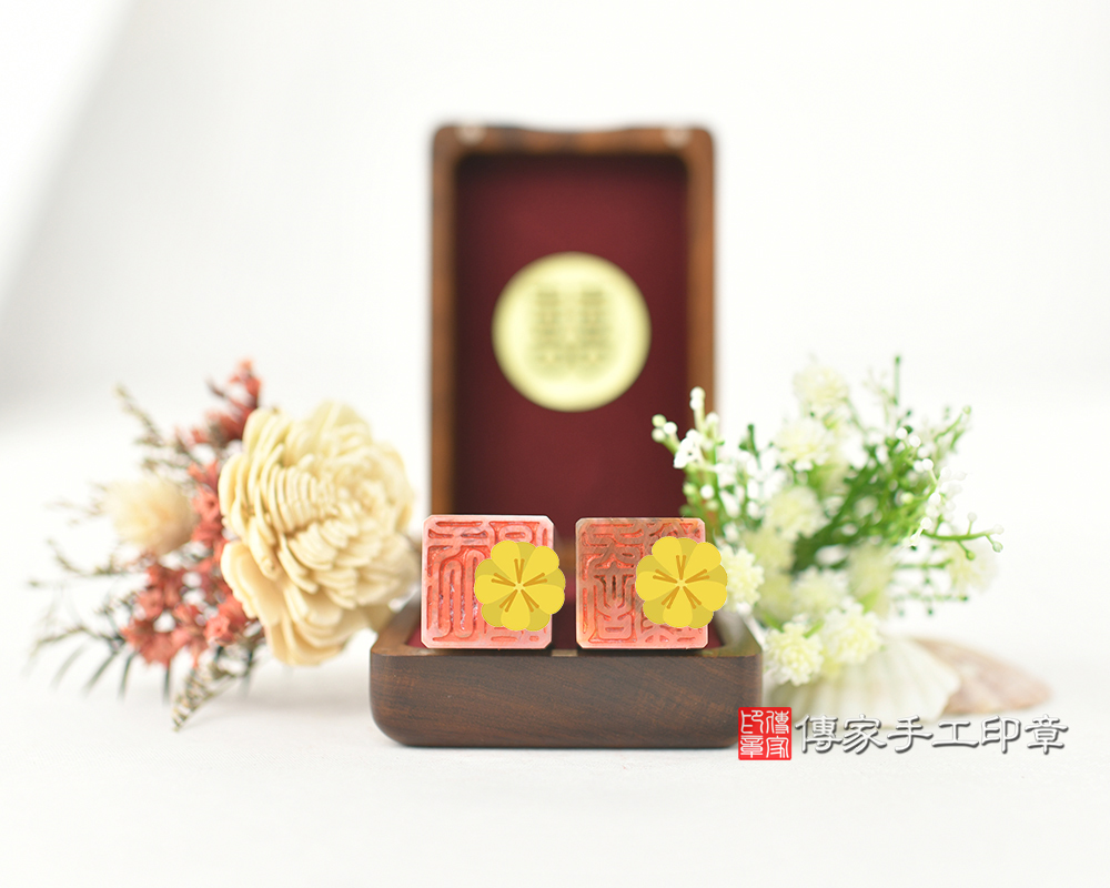 紫玉結婚對章,象徵著夫妻間的承諾與幸福-傳家手工印章-台南店2025.8.11