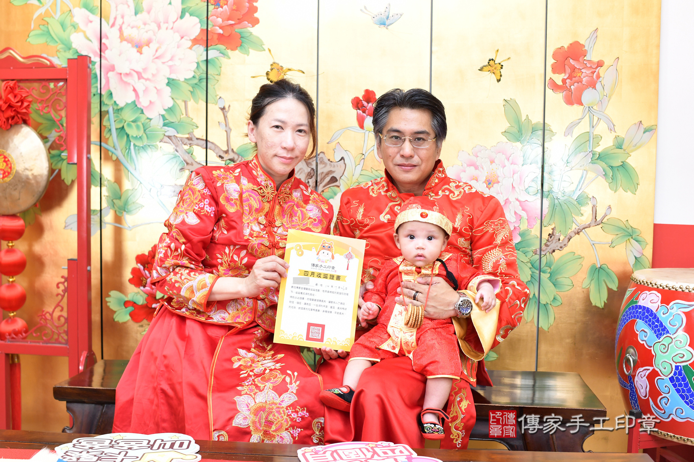 台北市大同區恩恩寶寶收涎推薦：傳家台北店收涎中國風會場，嬰兒古禮收涎收口水流程儀式、收涎吉祥話、收涎餅乾、收涎拍照。收涎證書。2025.7.26，照片11