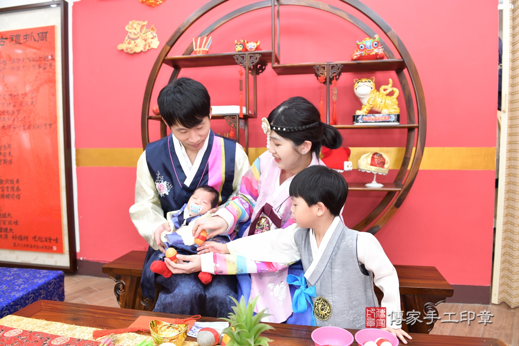 傳家手工印章新北店、抓周、度脺、剃頭、收涎、傳家嬰兒古禮