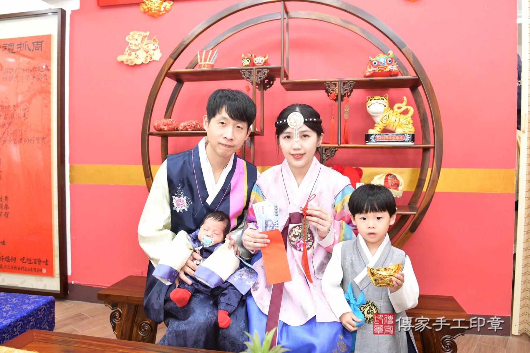 傳家手工印章新北店、抓周、度脺、剃頭、收涎、傳家嬰兒古禮